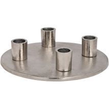 Living Kerzenhalter Jellicoe, Eleganter Kerzenständer Für 4 Stabkerzen, Runder Stabkerzenhalter Aus Metall In Nickel, Tischdeko Weihnachten, Ø 20 Cm -