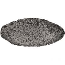 Living Dekoschale Forleyet, elegante Schale zum Dekorieren, runder Dekoteller handmade aus Aluminium in Nickel-Antik, Metallschale ø 42 cm - Eglo