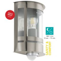 Eglo Außenwandleuchte Tribano E27 edelstahl mit Bewegungsmelder Außen-Wandleuchte