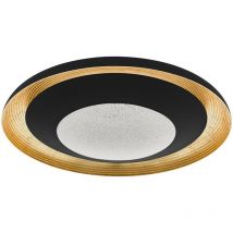 Canicosa Integrated led Semi Flush Light Black, Gold cct, Remote Control Included - Eglo