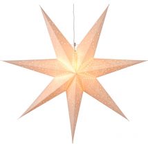 EGLO Weihnachtsstern für Innen, Deko-Stern beleuchtet aus Papier zum Aufhängen, Fenster-Leuchtstern in Weiß, 3D Adventsstern mit Kabel, E14