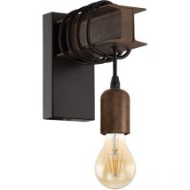 Eglo - Lampada da parete Townshend 4, plafoniera vintage a uno punto luce, lampada da parete dal design industriale, lampada retrò in acciaio, nero,
