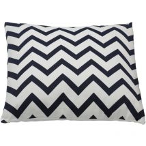 Kissen Chevery, elegantes Couch Zierkissen, Dekokissen mit Zickzack-Muster aus Baumwolle und Polyester in Weiß und Blau, Kissenbezug mit Inlett,
