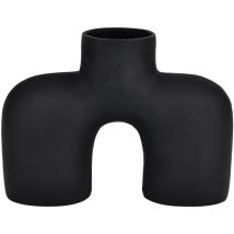 Metallvase Brower, minimalistische Deko Vase, Dekovase für Wohnzimmer, Blumenvase aus Metall in Schwarz, Tischdeko 18 cm - Eglo Living