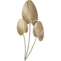 Eglo Living - Wanddeko Chikuma, elegantes 3D Wandbild im Blatt-Design, Wandobjekt aus Metall in Messing, Wand Deko für Wohnzimmer und Schlafzimmer,