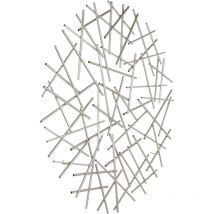 Eglo Living - Wanddeko Chikuma, rundes 3D Wandbild, Wandobjekt aus Metall in Chrom, Wand Deko für Wohnzimmer, Wanddekoration ø 81 cm