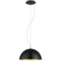Eglo - Gaetano 1 - 1 Light Dome Ceiling Hanging Pendant Black, Gold, E27