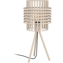 Tischlampe Oltamar, Stativ Nachttischlampe, elegante Dreibein Tischleuchte aus Metall in Sandfarben, Deko-Lampe mit E27 Fassung - Eglo