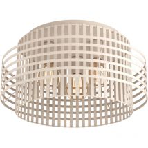 Eglo - Deckenlampe Oltamar, runde Deckenleuchte, bündige Wohnzimmerlampe aus Metall in Sandfarben, Lampe Decke Wohnzimmer, elegante Aufbaulampe mit