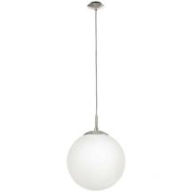 Eglo Rondo - 1 Light Modern Medium Globe Ceiling Light Pendant White, Satin Nickle, E27