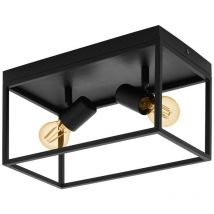 Eglo - Silentina 2 Lamp Semi Flush Light Black