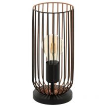 Roccamena Cylindrical Table Lamp Black, Copper - Eglo