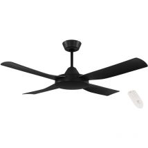 Eglo - Deckenventilator Bondi 1, 4 Flügel Ventilator mit Fernbedienung, Timer und Sommer Winter Betrieb, abs Kunststoff in Schwarz matt, ac Motor, ø