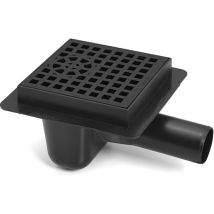 Grille De Drainage 150mm X 150mm – Sortie Latérale 50mm – Grille Noire À Motif Carré – Résistante À La Pression Et Aux Impacts – Karmat