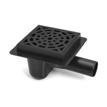 Goutter le sol plastique de drain de sol avec la grille ronde noire modèle 50mm