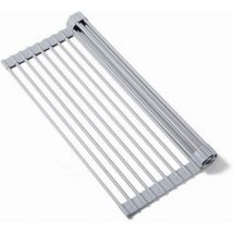 Egouttoir à assiettes pliable séchage au grill 18 tubes en silicone séchoir à fruits et légumes multifonctionnel 44.533cm-1pc