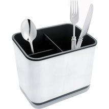 Egouttoir à Couverts, Fourchette Cuillère Organisateur Rack Avec 3 Compartiments avec Égouttoir, pour Couteau et Fourchette, Cuillère, Panier de