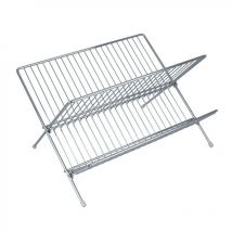 Egouttoir à vaisselle en métal chromé pliant
