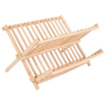 Égouttoir à vaisselle pliable en bambou