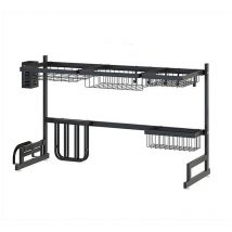 Egouttoir de cuisine 85x32x52cm acier inoxydable noir laqué noir