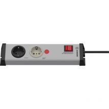 0218x00022301 Multipresa con interruttore 2 vie Grigio, Nero Schuko 1 pz. - Ehmann