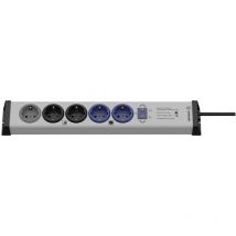 Ehmann - 0266x00059301 Master/Slave-Steckdosenleiste Silber, Schwarz Schutzkontakt 1 St.