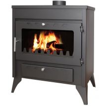 Biomasa On - eider biomasa Poêle à bois - 13,2 kW - modèle capri - jusqu'à 297 m³ - H.89 x l.68 x P.44 cm - Classe énergétique a