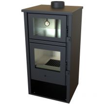 Eider Biomasa - Poêle à bois - modèle lux - 9,7 kW - jusqu'à 210 m³ - H.104,3 x l.50 x P.46,4 cm - Classe énergétique a