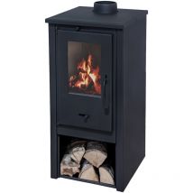 Eider Biomasa - Poêle à bois - modèle Maxi Calor - 5,4 kW - jusqu'à 120 m³ - H.79 x l.41 x P.39 cm - Classe énergétique a