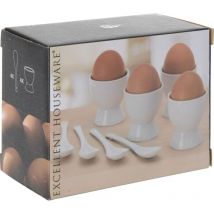 Koopman - Excellent Houseware Eierbecher-Set 8-teilig Porzellan Weiß