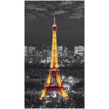 Eiffel tower at night Paris, rideau imprimé Tour Eiffel illuminée 140x245 cm, 1 pièce