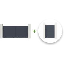 Casanoov - Pack Schiebetor 3 M Eiger 300 X 140 Cm + Tor Eiger 100p140 Cm Grau