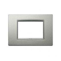 Eikon next placca classic metal 3 posti colore argento matt 20653.n13