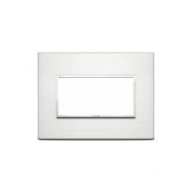 Placca 4M alluminio brillante Vimar Eikon Evo 21654.01