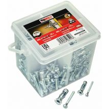 Eimer 100 Dübel: 60 Dübel Ø4 x 33mm + 40 Metalldübel Durchm. 5 x 36mm