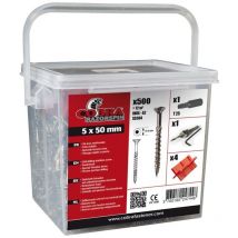 Eimer Mit 500 Schrauben, 1 Bohrer, 1 Bit Und 4 Abstandshaltern, L.0,14 X B.0,12 M So Garden