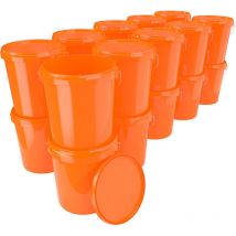 20 Eimer mit Deckel 16 l Vorratseimer Lebensmittelecht Orange pp 20 Stück