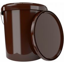 Fixedbyu - Seau avec couvercle 16 litres brune - convient pour aliments, étanche à l'air, stable,recyclable