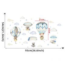 Leisei - Ahlsen Eine Reihe von Wandaufklebern für Kinder – Dekoration für das Babyzimmer mit Mustern von Tieren, Heißluftballons und Wolken –