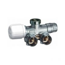 Ein- u. Zweirohrventil thermostatisch eckig rechts verchromt ohne Rohrstutzen und Mutter far 1432 Chrom