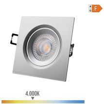 Edm - Led Einbaudownlight Eckig 5w 4000k Tageslicht Chromrahmen Elektroerosion 9x9cm 31634