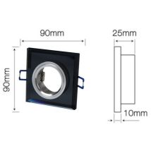 Ll-osk-cz-246395: Led Line Quadratische Festleuchte, Schwarz, Glas