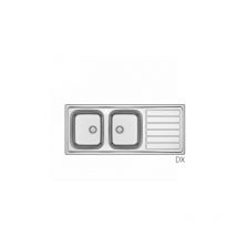 Einbauspüle aus Edelstahl 120x50 cm mit Abtropffläche rechts