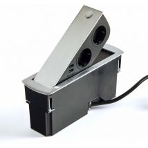 So-tech - Einbausteckdose Ausschwenkbar Edelstahloptik Gebürstet Mit 2x Usb & 2x Schuko