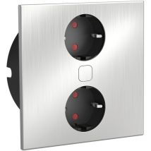 HPF - elektrische Steckdose mit Schutzkontaktstecker, Schuko Anschluss in Edelstahl