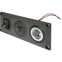 Einbausteckdose mit usb-c/a Doppelsteckdose schaltbar + 1 Powersteckdose Belastbarkeit Strom - Procar