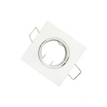 Led Line - Einbaustrahler Einbaurahmen Ø55-60mm Bohrloch Eisen Inkl. Gu5.3 Fassung Für Led Leuchtmittel 35mm Led Lampen G4 Mr11 Mr16, Weiß Eckig