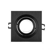 Einbaustrahler GU10 Einbaurahmen 35° Schwenkbar Ø85mm Bohrloch Aluminium inkl. GU10 Fassung für led Leuchtmittel Schwarz Eckig