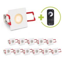 Einbaustrahler Mini Livorno Eckig 3w 2700k Ip65 - Farbe: Weiß - Anzahl: 12x
