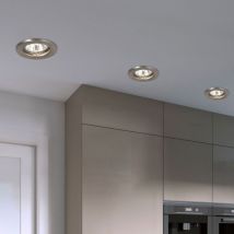 Globo Lighting - Einbaustrahler rund Deckenspot Deckenlampe Flurleuchte Einbauspot , Metall chrom, 1x GU10, DxH 8x 13 cm, 3er Set